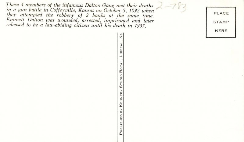 KS - Coffeyville. Deceased Members of the Dalton Gang, October 5, 1892. (Repro))