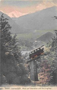 Harderbahn Incline Railroad Train Interlaken Jungfrau Switzerland postcard