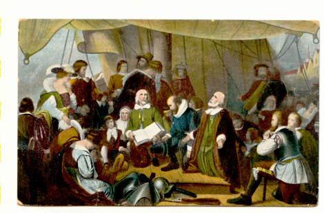 Mayflower, Departure of Pilgrims, Reichner Bros 1110, Made in Germany