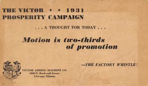 Victor Adding Maching Co Chicago, IL, USA Advertising 1931 