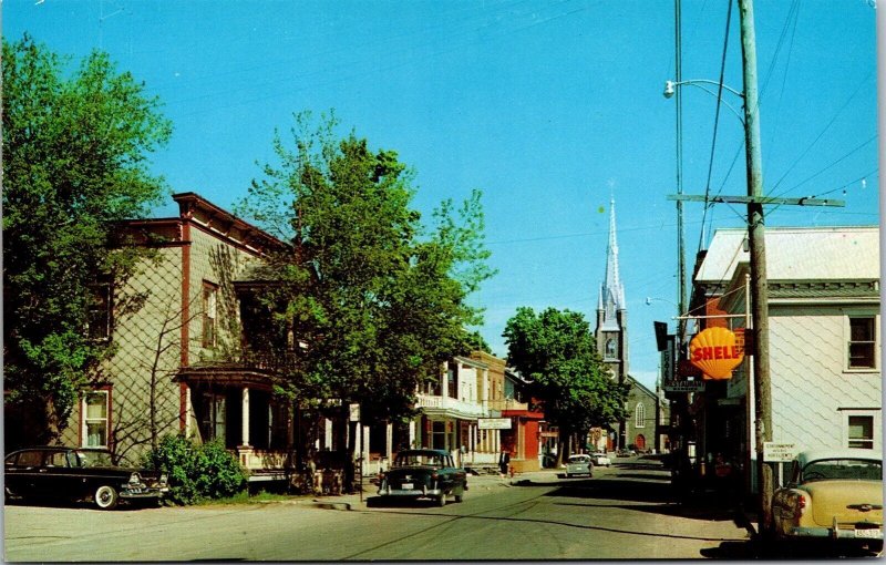 Vtg Sainte-Marie Beauce Quebec La Rue Principale Main Street View 1950s Postcard