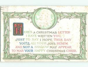 Pre-Linen christmas art nouveau EMBOSSED FACE OF SANTA CLAUS ON POSTCARD W6892