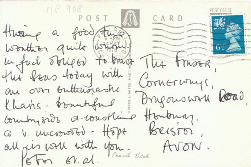 Wales Postcard - Nefyn Sands - Caernarvonshire - Pencil Etch - Ref 18976A