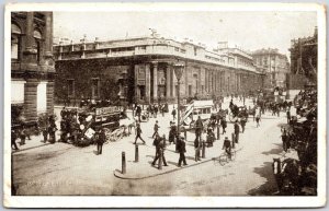 1910's Bank Of England Street View Buildings Posted Postcard