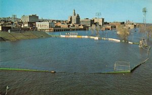 East Moline Illinois Municipal Stadium Flood Disaster 1965 Postcard AA34755