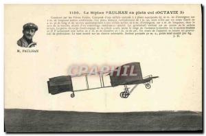 Old Postcard Jet Aviation Paulhan the biplane in flight Octavia