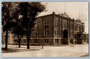 Canton SD Postcard RPPC Photo Masonic Temple Thorson Gymnasium Scene Street