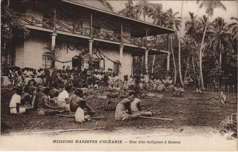 PC OCEANIA, UNE FÉTE INDIGÉNE A SAMOA, Vintage Postcard (b44310)