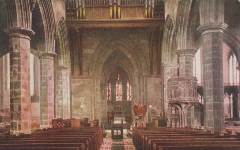 Staffordshire Postcard - Interior of St Peter's Church, Wolverhampton RS21765
