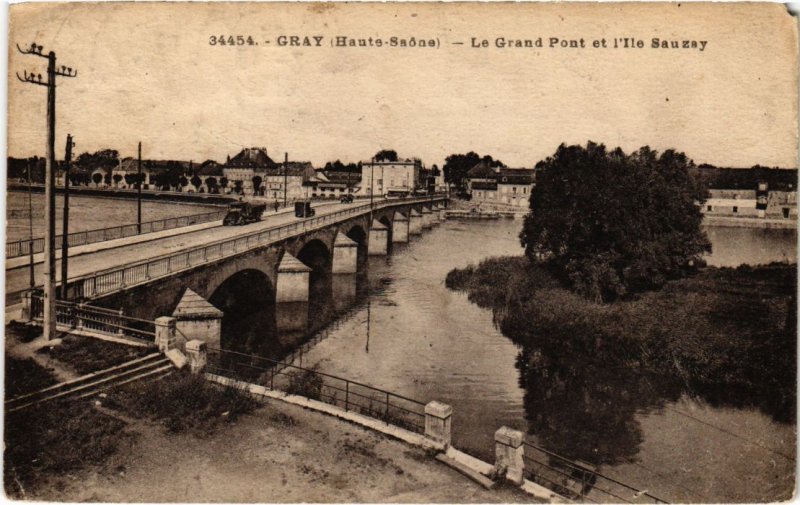 CPA Gray Le Grand Pont et l'Ile Sauzay (1273184)