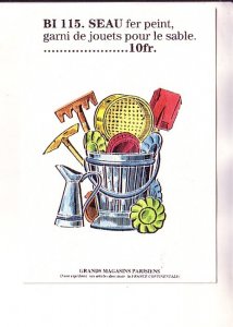 Gardening Tools, Iron Bucket , French Advertising c 1920,