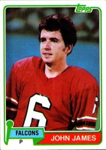 1981 Topps Football Card John James Atlanta Falcons sk10254