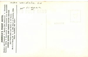 1950s Vandalia Ohio Yendes Motel occupation RPPC Postcard 25-5881
