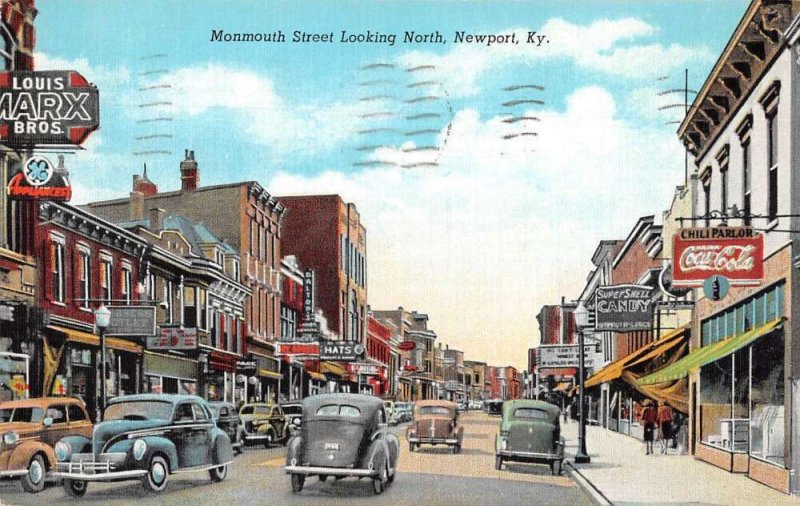 Newport Kentucky Monmouth Street Coke Sign Vintage Postcard AA41254