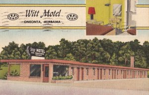 Postcard Witt Motel Oneonta Alabama AL