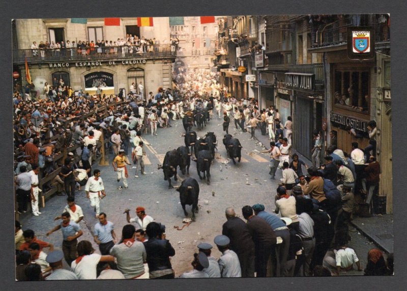 Running of the Bulls - Pamplona, Spain - Post Card - Unused