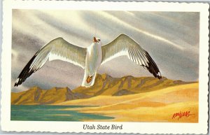 Sea Gull, Utah State Bird Artist Ken Haag Postcard B63