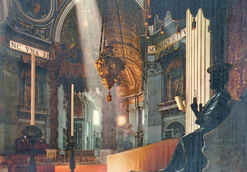Postcard Interior Of Saint Peter's Basilica Renaissance Church Vatican City Rome