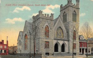 SOUTH BEND, IN Indiana    FIRST CHRISTIAN CHURCH   1916 Postcard