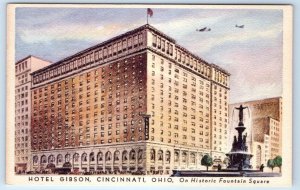 Hotel Gibson CINCINNATI Ohio Historic Fountain Square USA Postcard