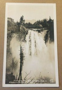 VINT. RPPC POSTCARD UNUSED - SNOQUALMIE FALLS, LODGE ON LEFT, WASHINGTON