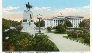 DC - Washington, Sherman Statue & U. S. Treasury