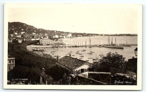 1920s CANNES FRANCE SHIPS BOATS BEACH RICHARD RPPC POSTCARD 44-200