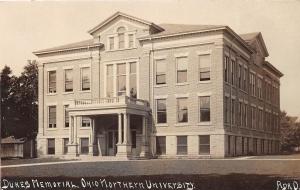 E19/ Ada Ohio Real Photo RPPC Postcard c1910 Ohio Northern University Dukes Mem.