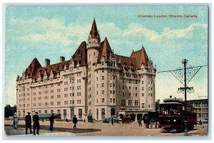 c1910 Chateau Laurier Ottawa Ontario Canada Antique Trolley Car Postcard