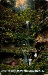 Postcard IL La Salle County Family at Little Deer Canyon Starved Rock 1908 M22