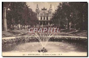 Old Postcard Monte Carlo Casino and Gardens