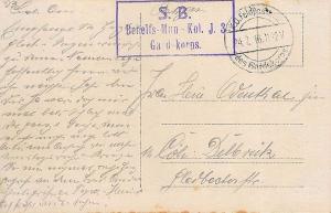 1916 Germany Work Group Gard Korps Feldpost Cancel RPPC Postcard