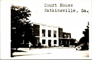 RPPC Watkinsville Georgia GA Oconee County Court House Car UNP Postcard S21