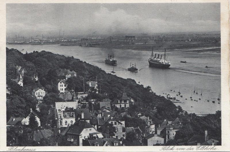 BF19498 blankenese  ship bateaux blick von der elbhohe germany  front/back image