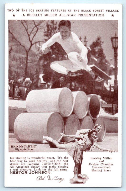 Ice Skating Nestor Johnson Chicago Worlds Fair Postcard