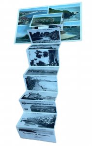 Mailing novelty fold-out Penzance multi views inside leporello postcard
