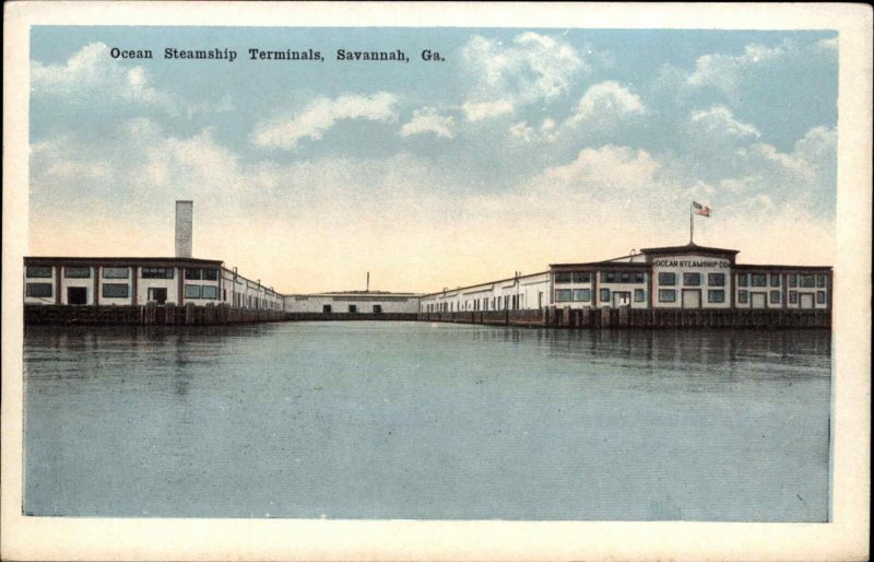 Savannah Georgia GA Ocean Steamship Terminals Vintage Postcard