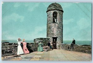 St Augustine Florida FL Postcard Old Watch Tower Fort Marion Scene 1910 Unposted
