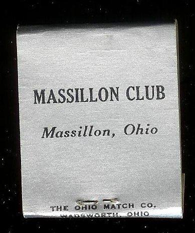 MASSILLON CLUB Ohio 1940's Full Unstruck Matchbook