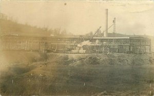 1920s Factory under construction railroad worker occupation Postcard 20-2986