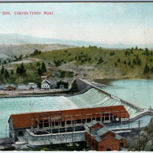 c1910s Canyon Ferry, MT Dam Birds Eye PC House Hydroelectric Power Parchen A324