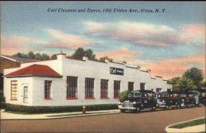 Utica NY Carl Cleaners & Dyers Linen Postcard DELIVERY TRUCKS - EXC COND