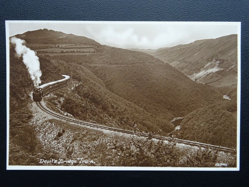 Wales Aberystwyth THE DEVIL'S BRIDGE STEAM TRAIN Old Postcard by The Hafod Hotel