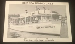 Vintage Postcard Miss Milwaukee II Deep Sea Fishing Carpon Springs Florida