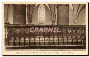 Old Postcard Haarlem Groote of St Bavokerk Kanunnikkenbankjes