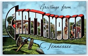 Large Letter Linen ~ CHATTANOOGA, TN~ c1940s Hamilton County Kropp Co. Postcard