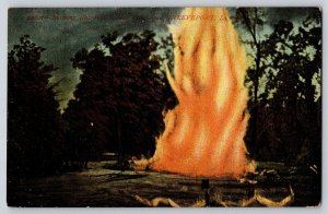 Postcard Burning a Gas Well - Shreveport Louisiana - Vintage Oil City 1907