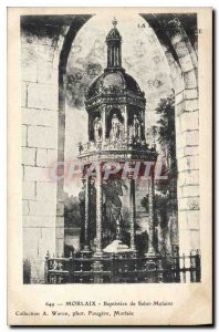 Old Postcard Morlaix Baptistry of St Melaine