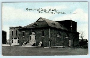 ST. JOHN, Kansas KS ~ CONVENTION HALL Stafford County c1910s Photoette Postcard