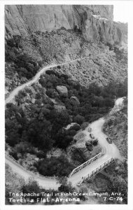 Apache Trail Fish Creek Canyon Arizona 1950s RPPC Photo Postcard 8797